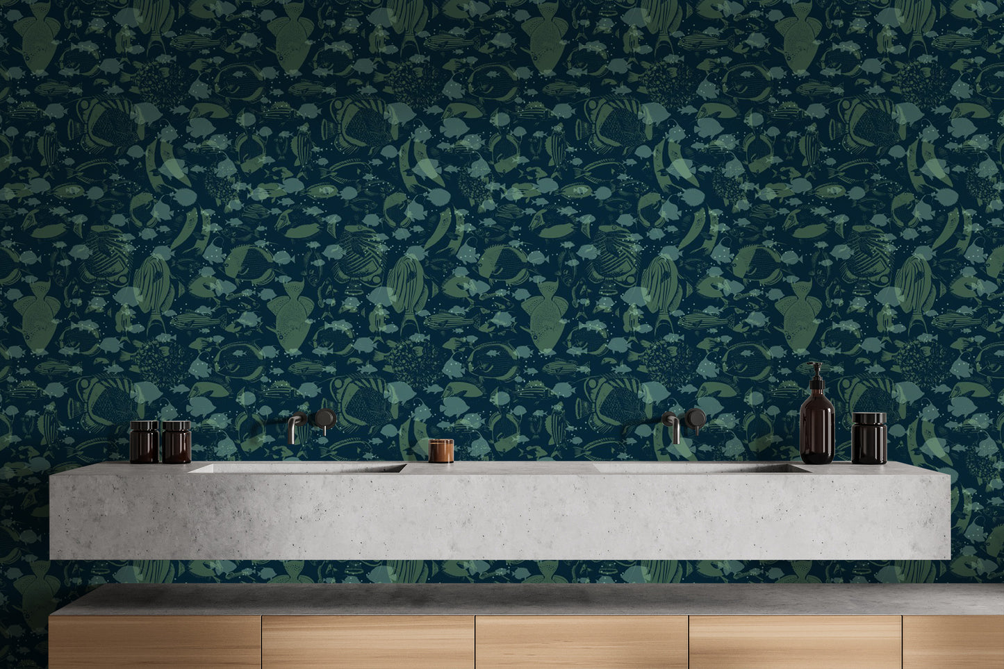 Creative Abyssal Swirl Wall Mural for Living Spaces