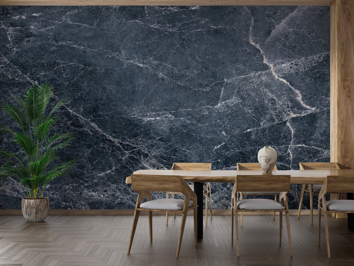 Refined dark marble wallpaper mural texture