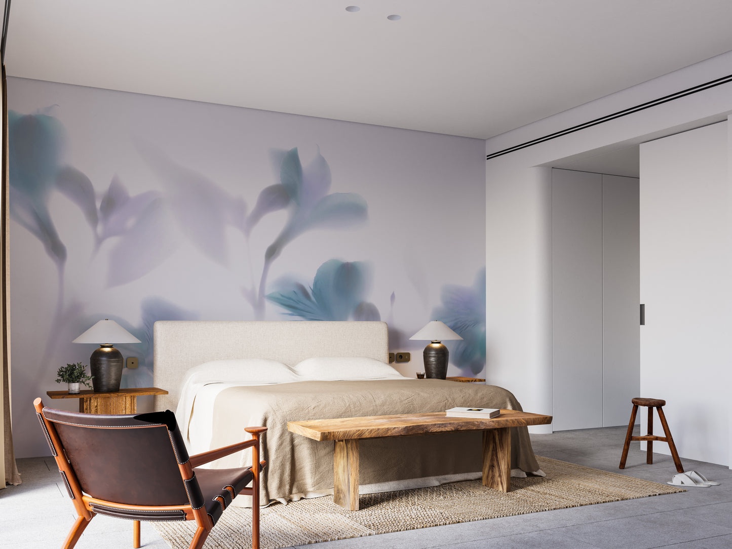 Foggy Blue Orchids Wall Art