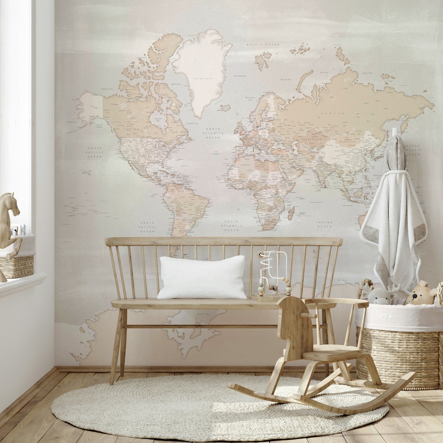 Rustic World Map Wallpaper