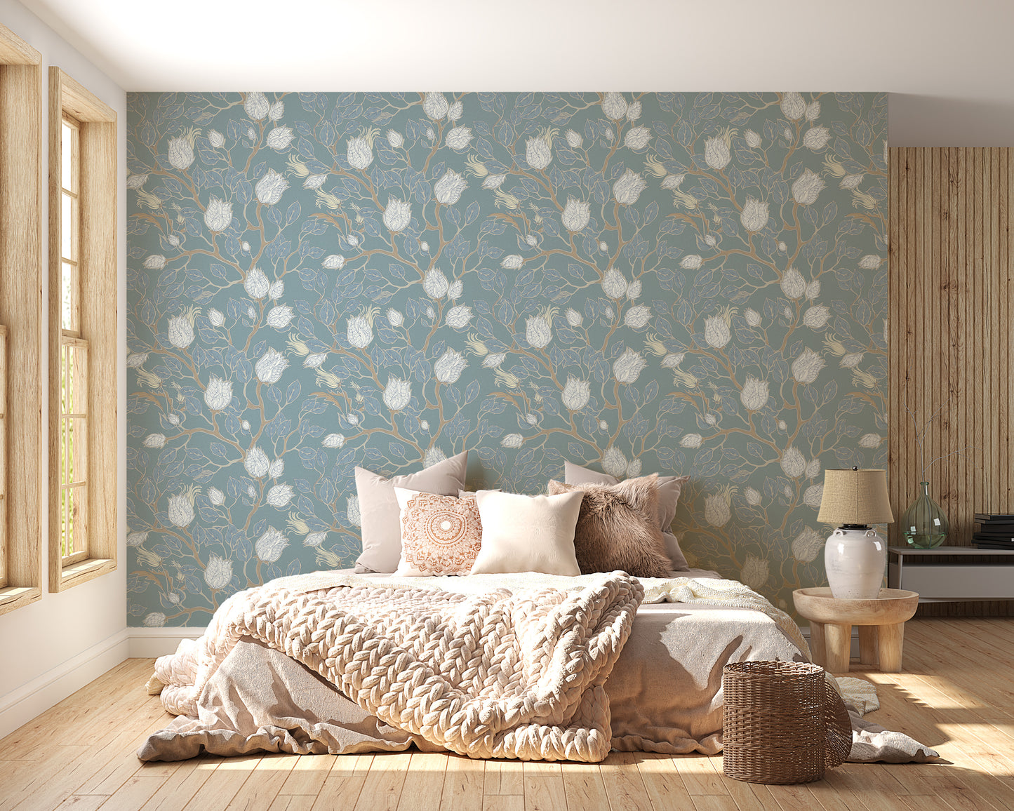 Pale Color Turquoise Vintage Wallpaper - Giffywalls