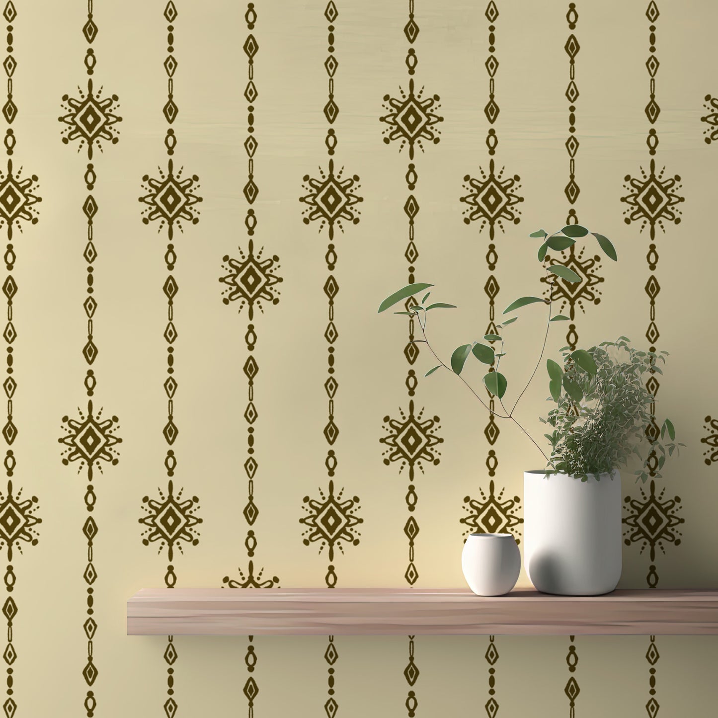 Stylish artistic bead curtain wallpaper for modern interiors.