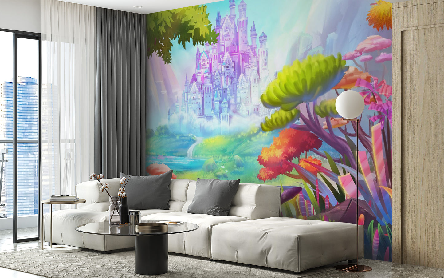 Kids Fairy Castle Wall Mural for Bedrooms
