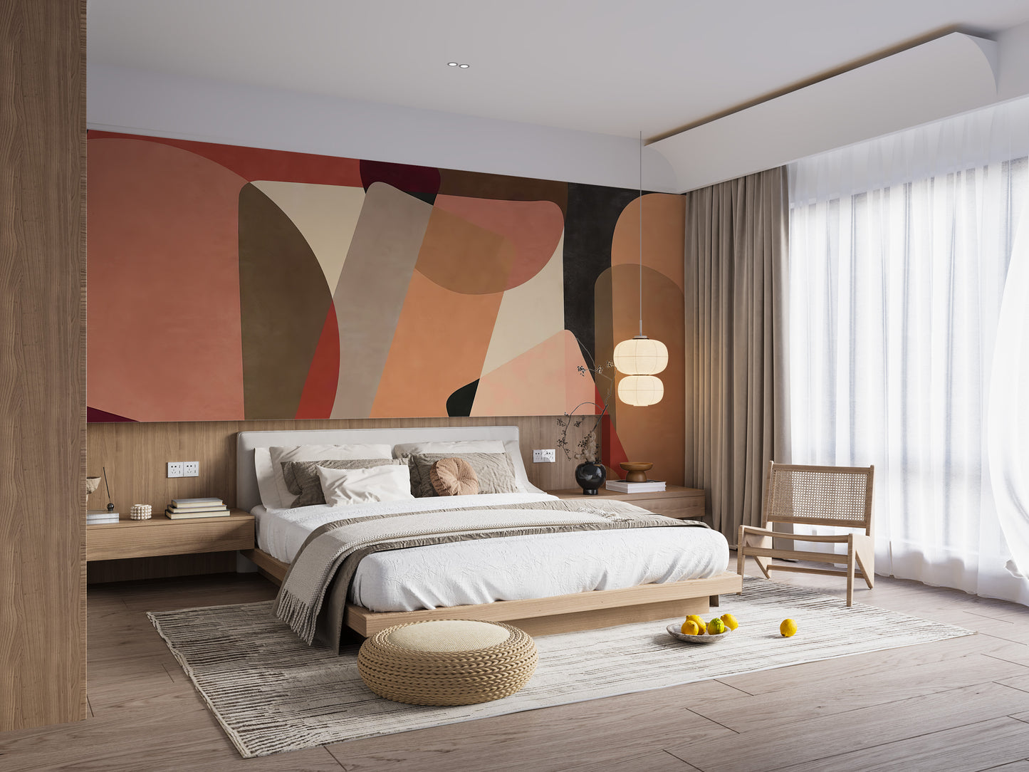 Geometric Fusion Wallpaper for Bedroom