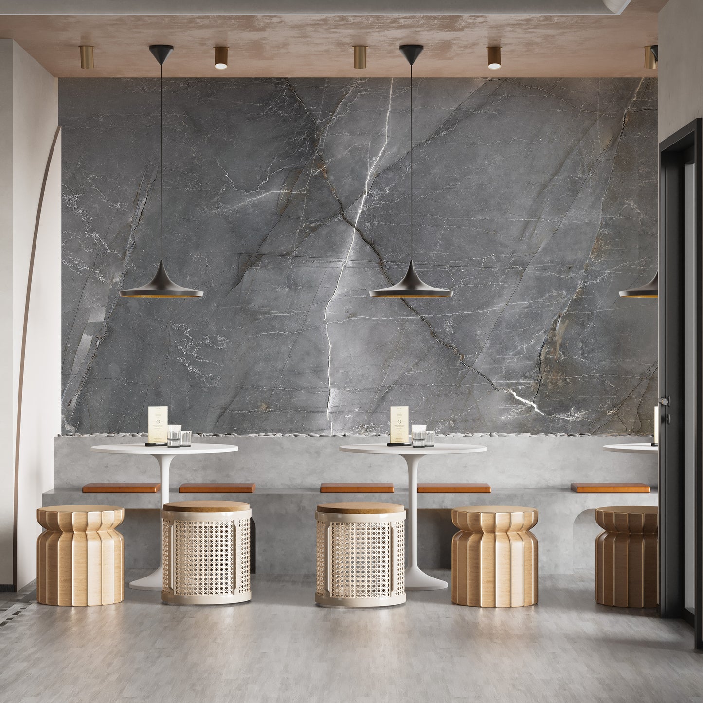 Abstract chic dark marble wallpaper mural