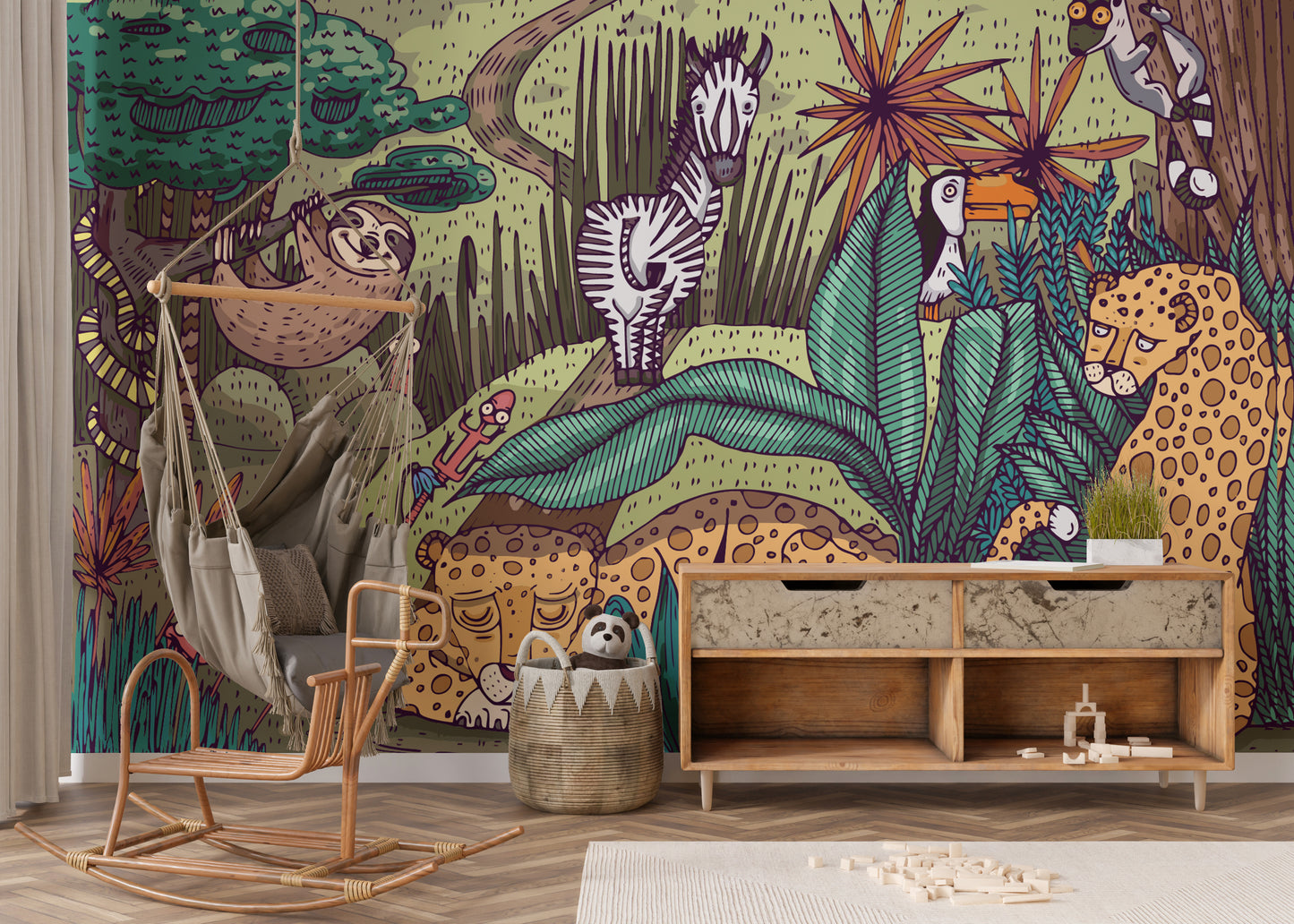 Jungle Animals wallpaper for walls