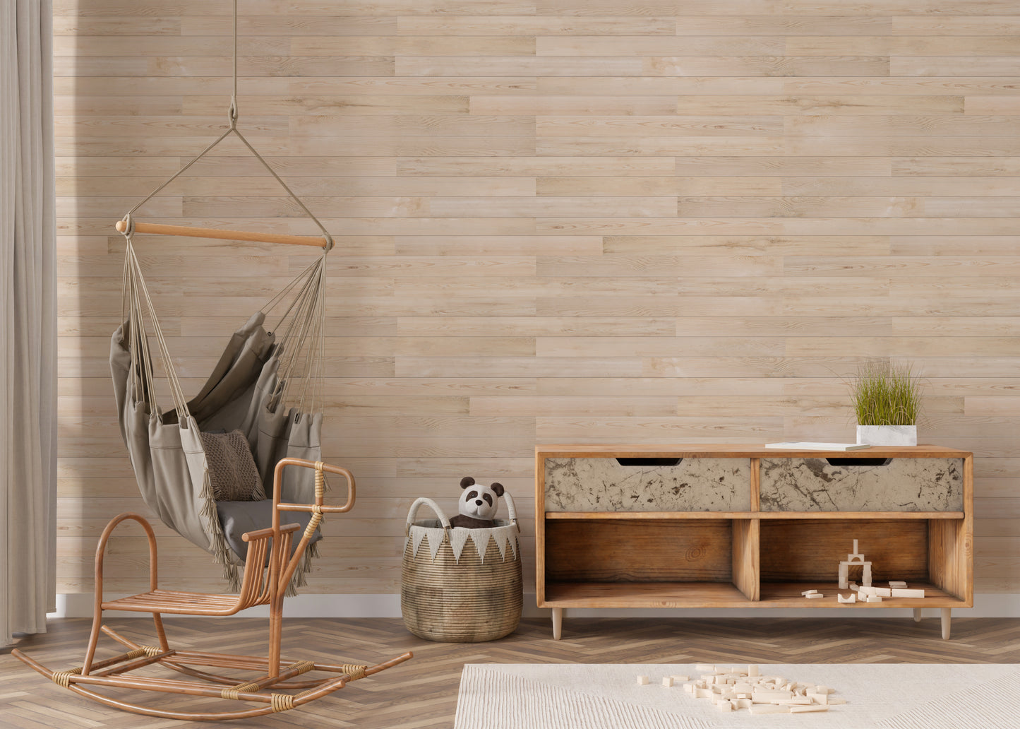 Authentic oak texture wallpaper for walls