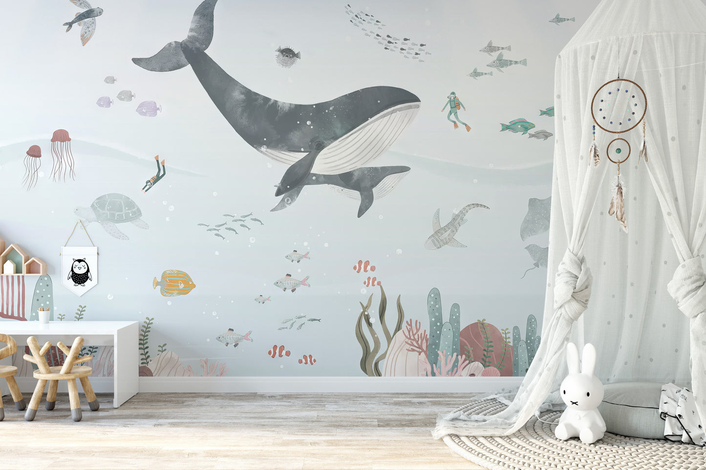 Marine creatures underwater wallpaper