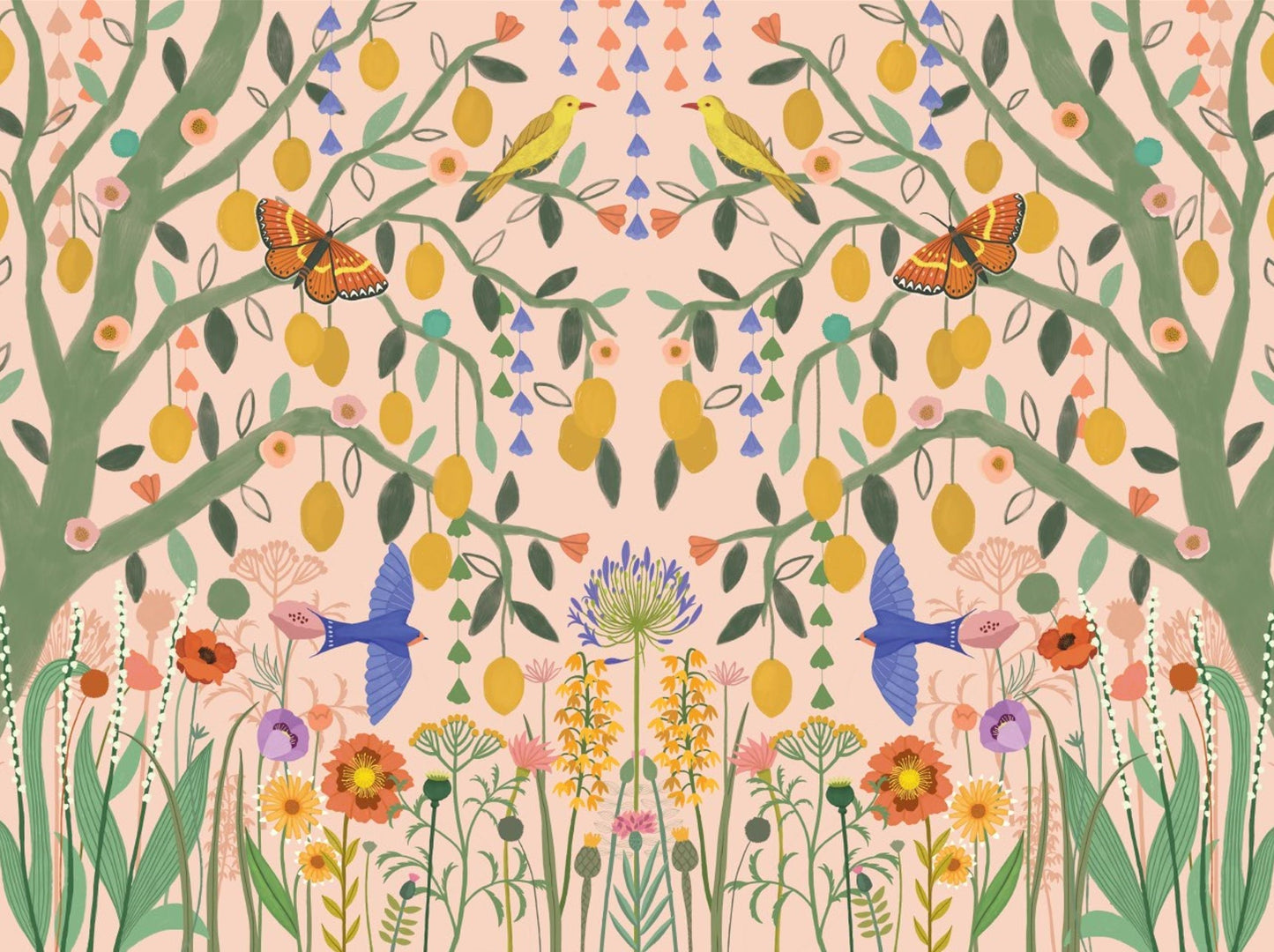 Lemon Trees Wall Mural