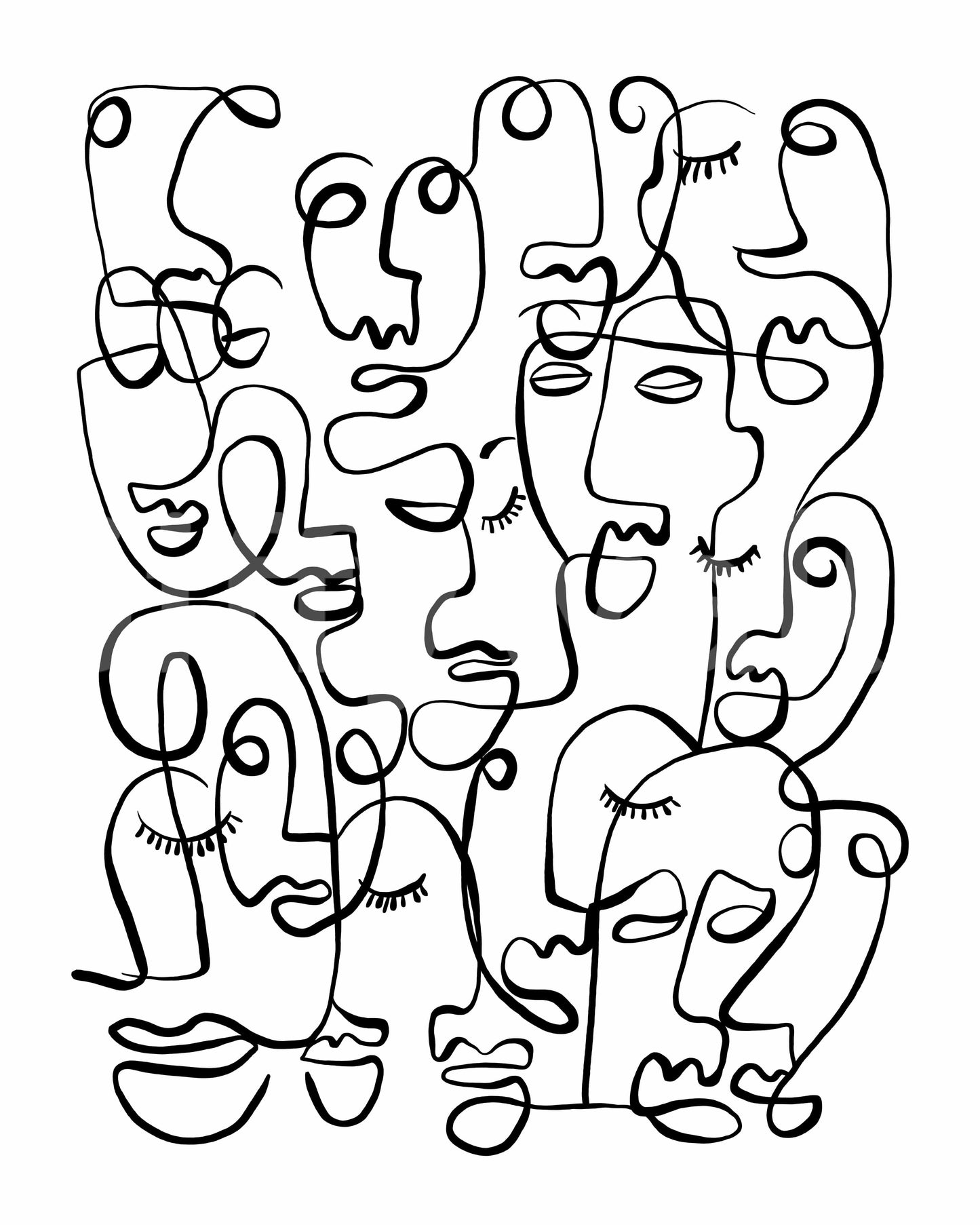 Abstract Portraits Wall Mural