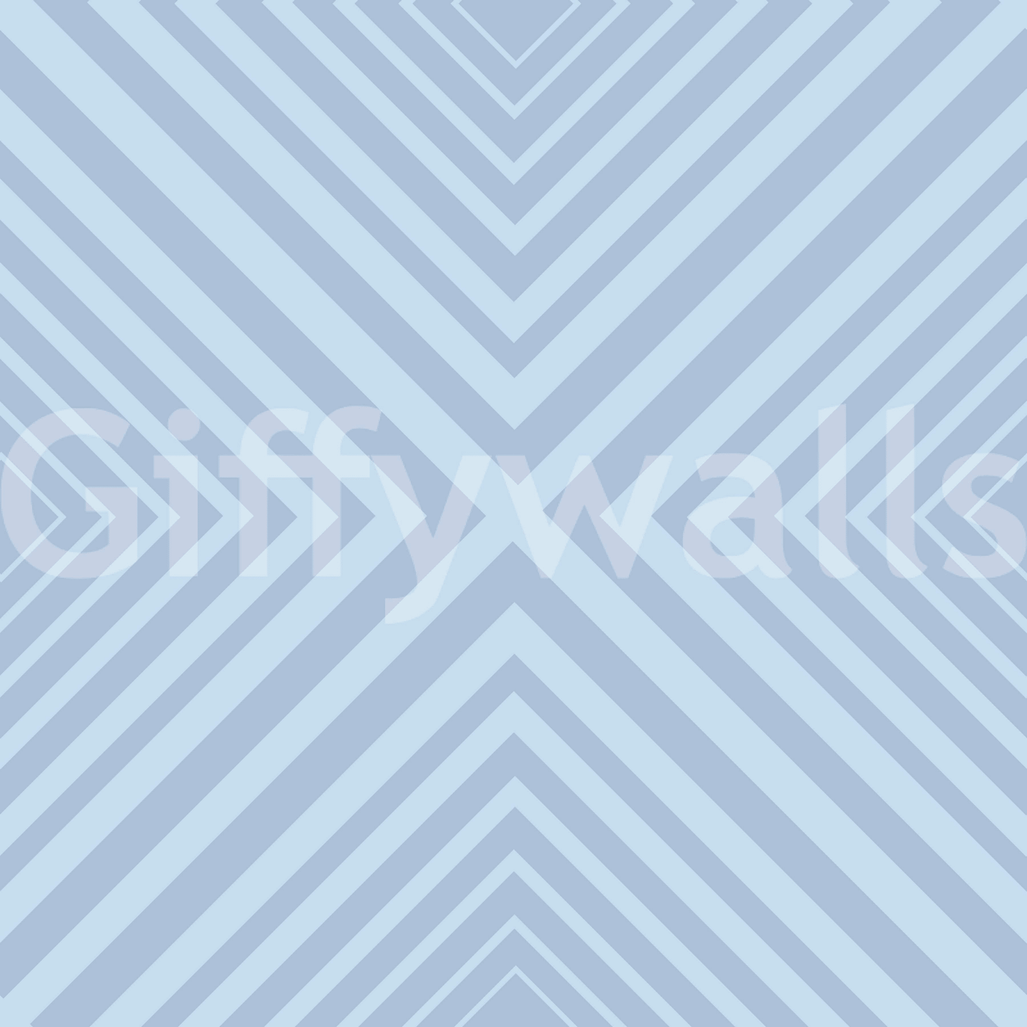 Fresh Angles of Azure mural room accent striking symmetry.