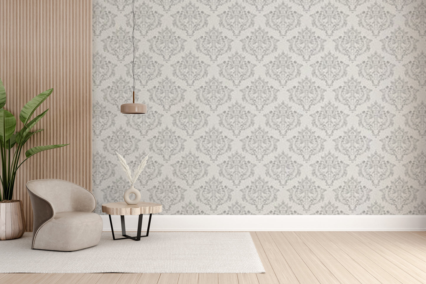 Arabian-inspired damask wall mural