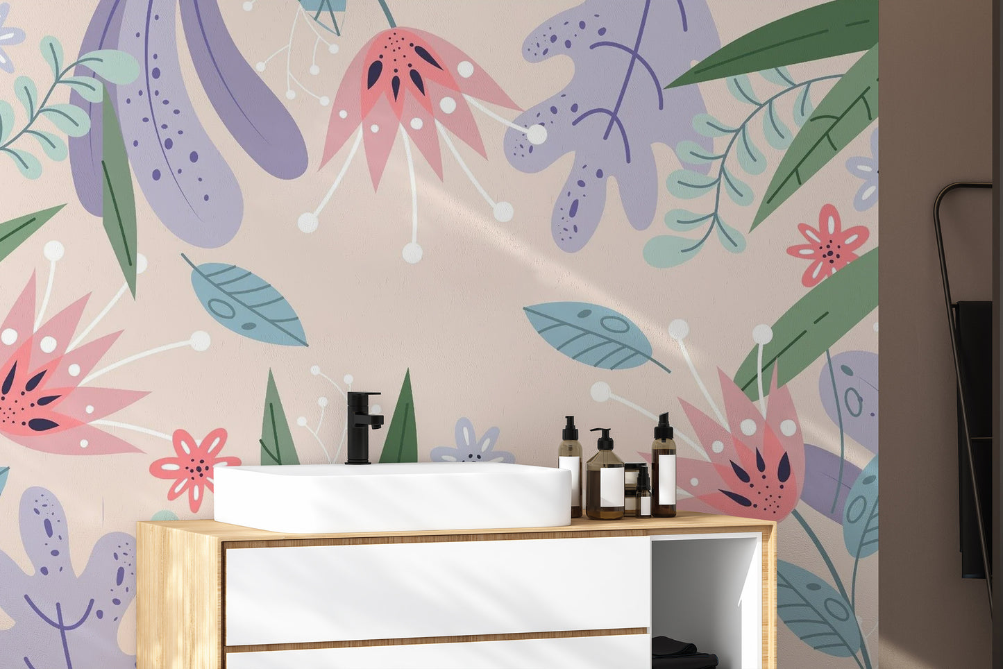 Abstract Leaves Flowers Wallpaper for bedrooms