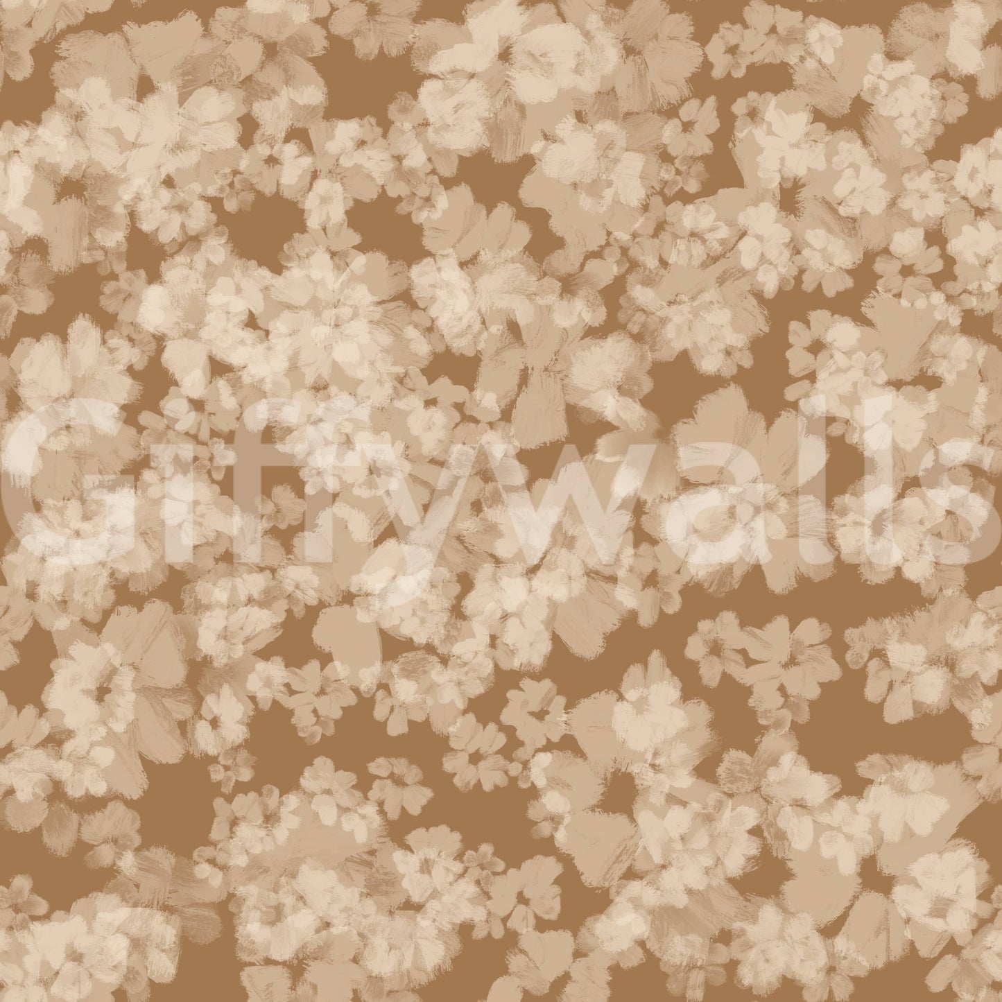 Organic neutral petal wall mural, unique muted color palette, Neutral Floral Haze.
