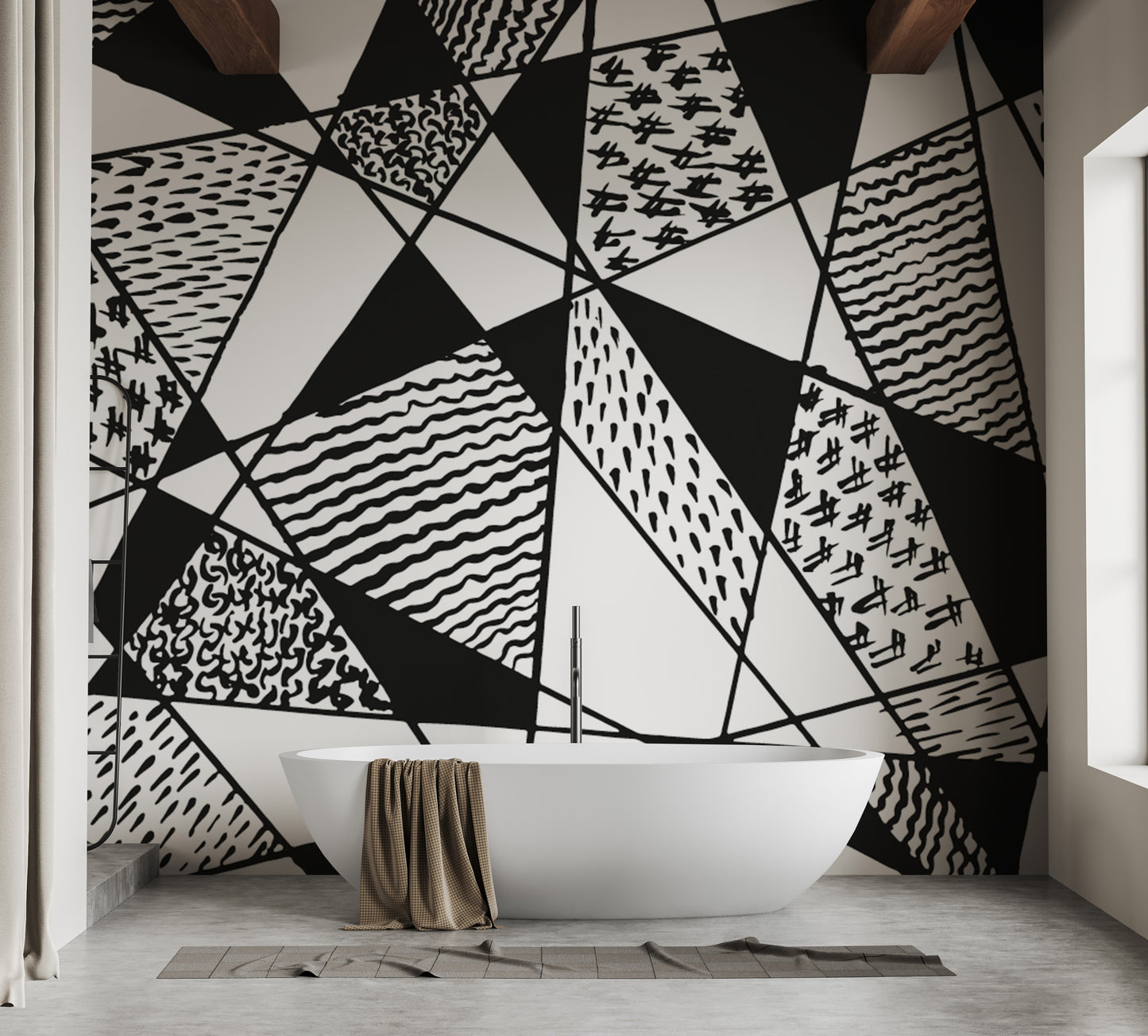 Abstract hand-drawn black stroke designs