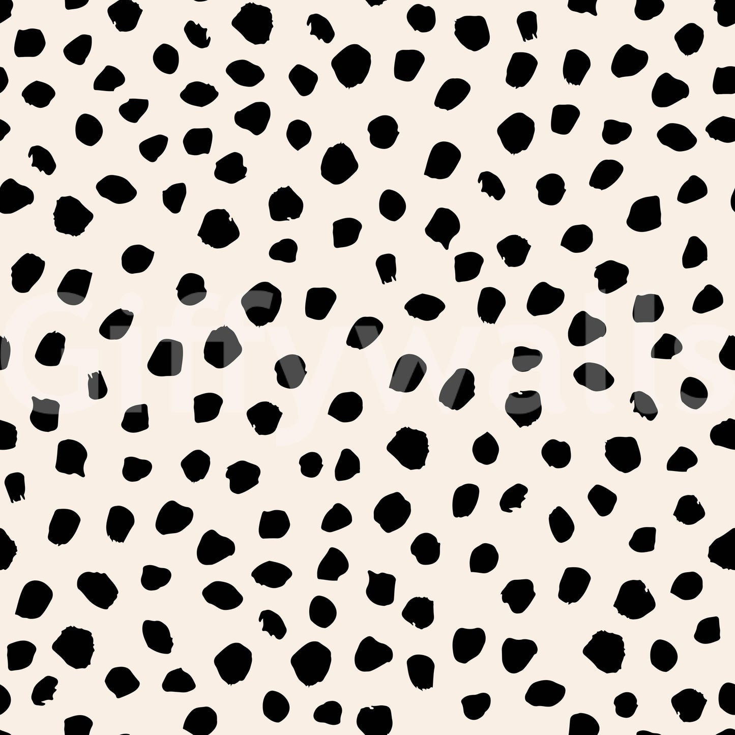 Artistic black dot wallpaper adds texture to any small room.