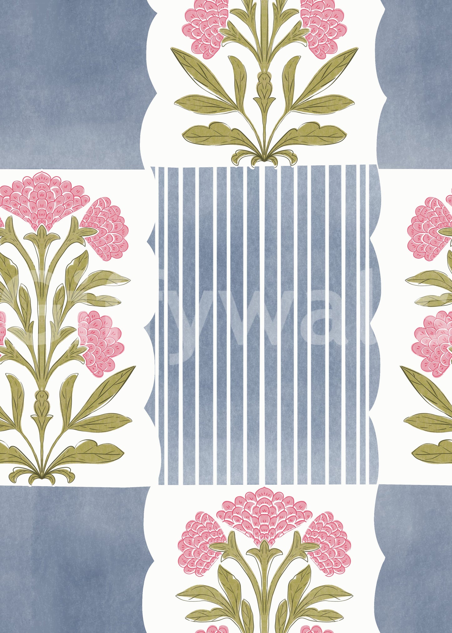 Two-tone pastel stripe wallpaper for bedrooms