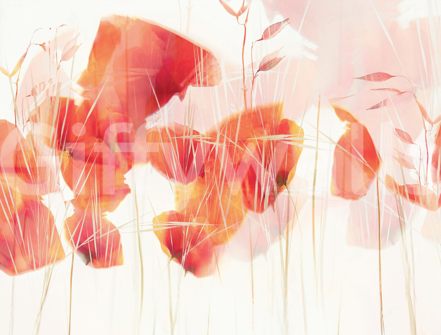 An artistic nature inspired mural for home decor.