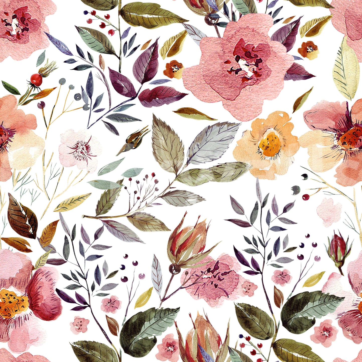 Feminine wallpaper for walls Blush Bloom Echo artistic style.