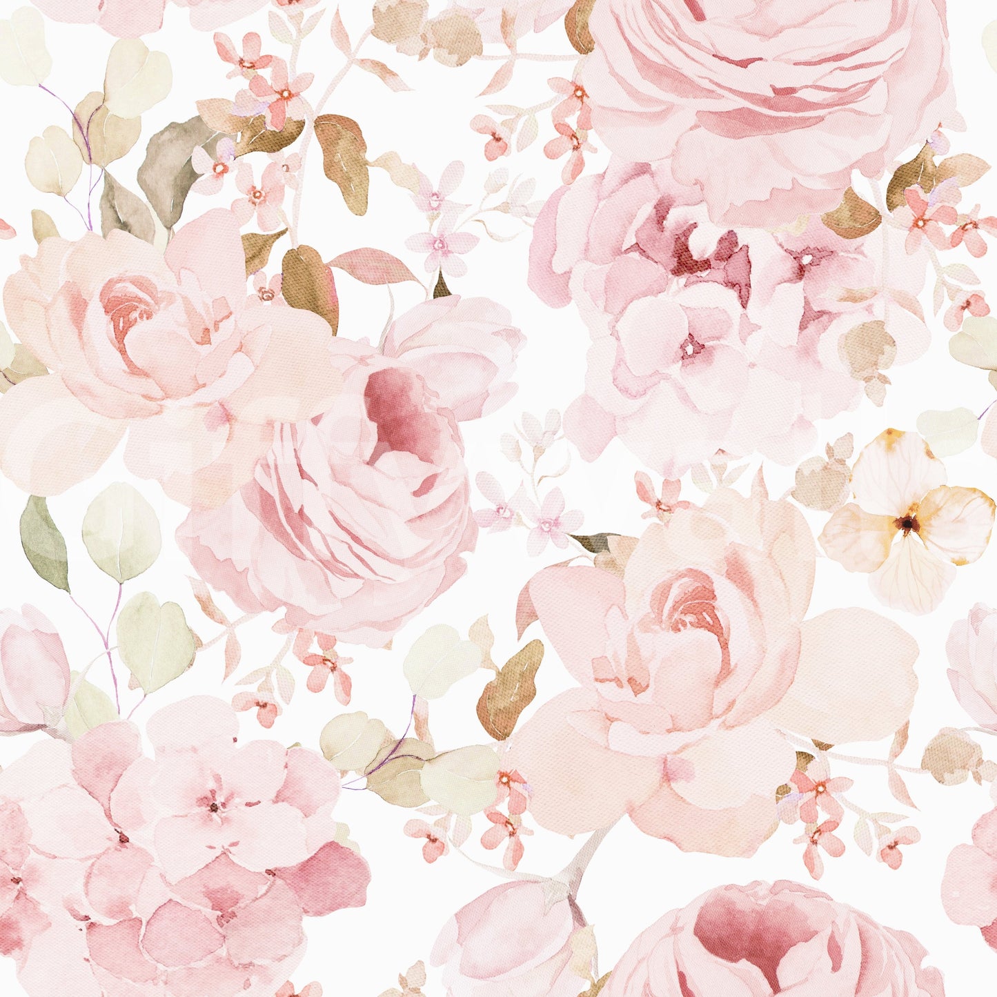 Beautiful pink wall pattern Blush Rose Summer Garden