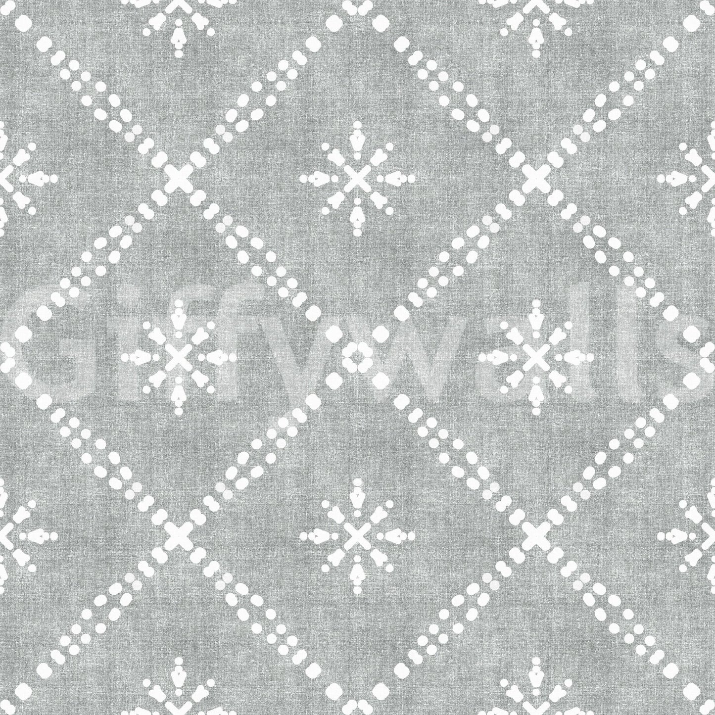 Boho Dotted Lattice Grunge Grey Clouds Wallpaper
