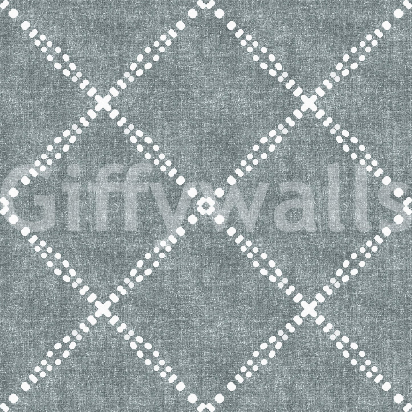 Boho Dotted Trellis Grunge Calming Blue Wallpaper