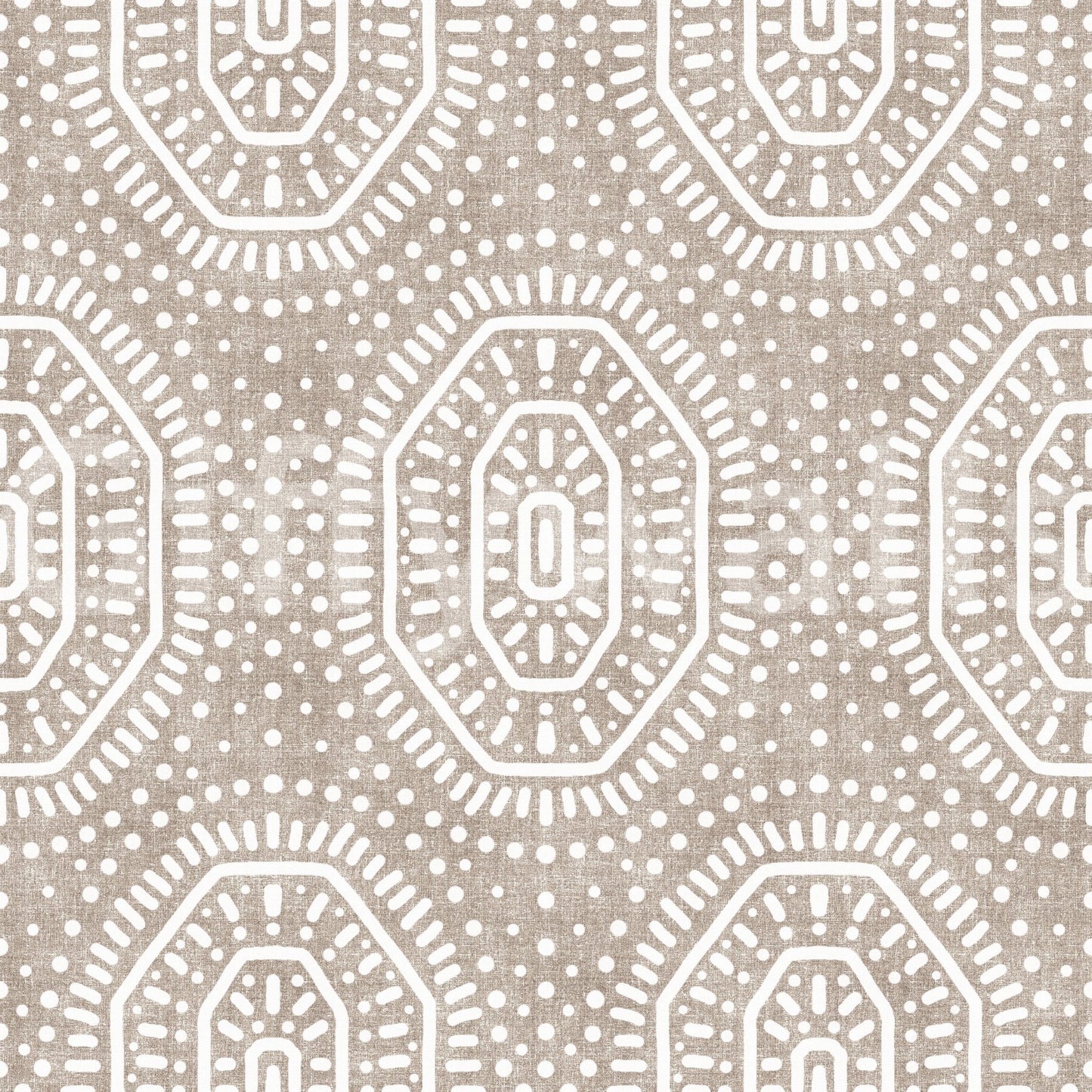 Boho Octagons Crochet Grunge Earthy Beige Wallpaper