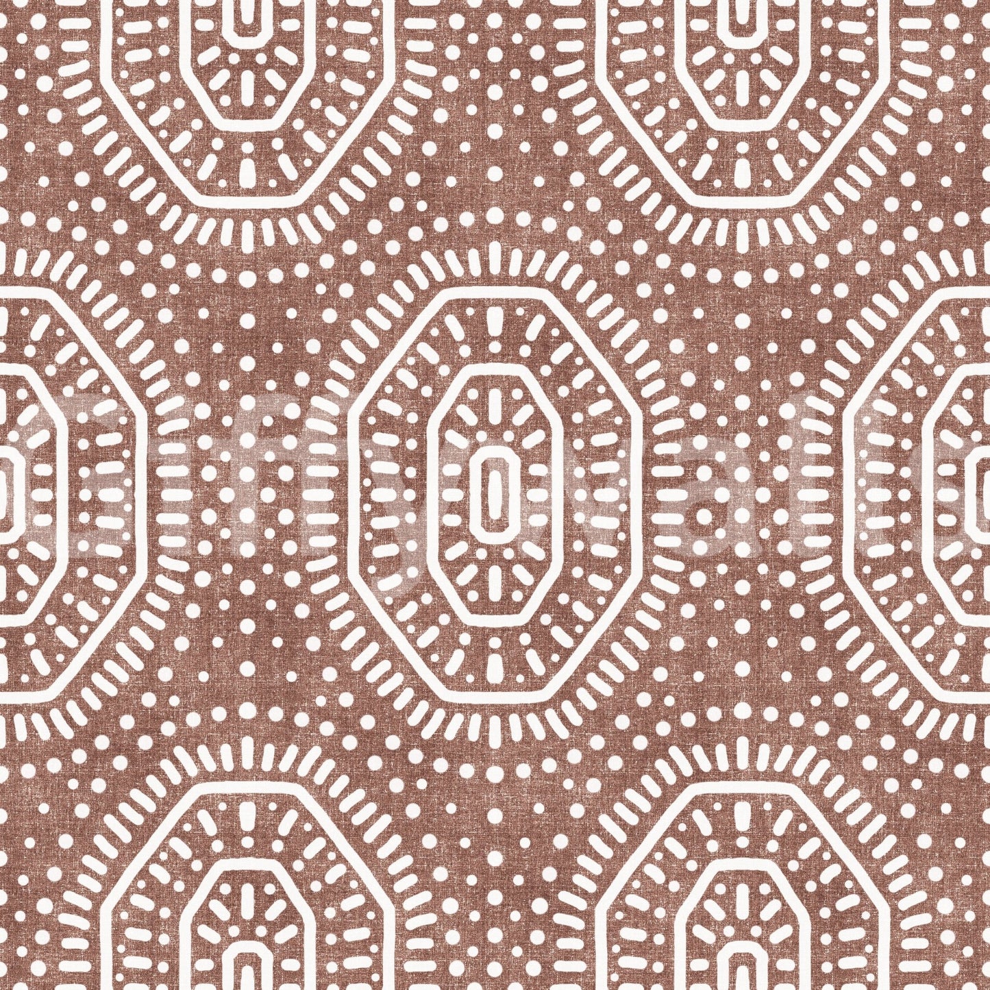 Boho Octagons Crochet Grunge Terracotta Red Wallpaper