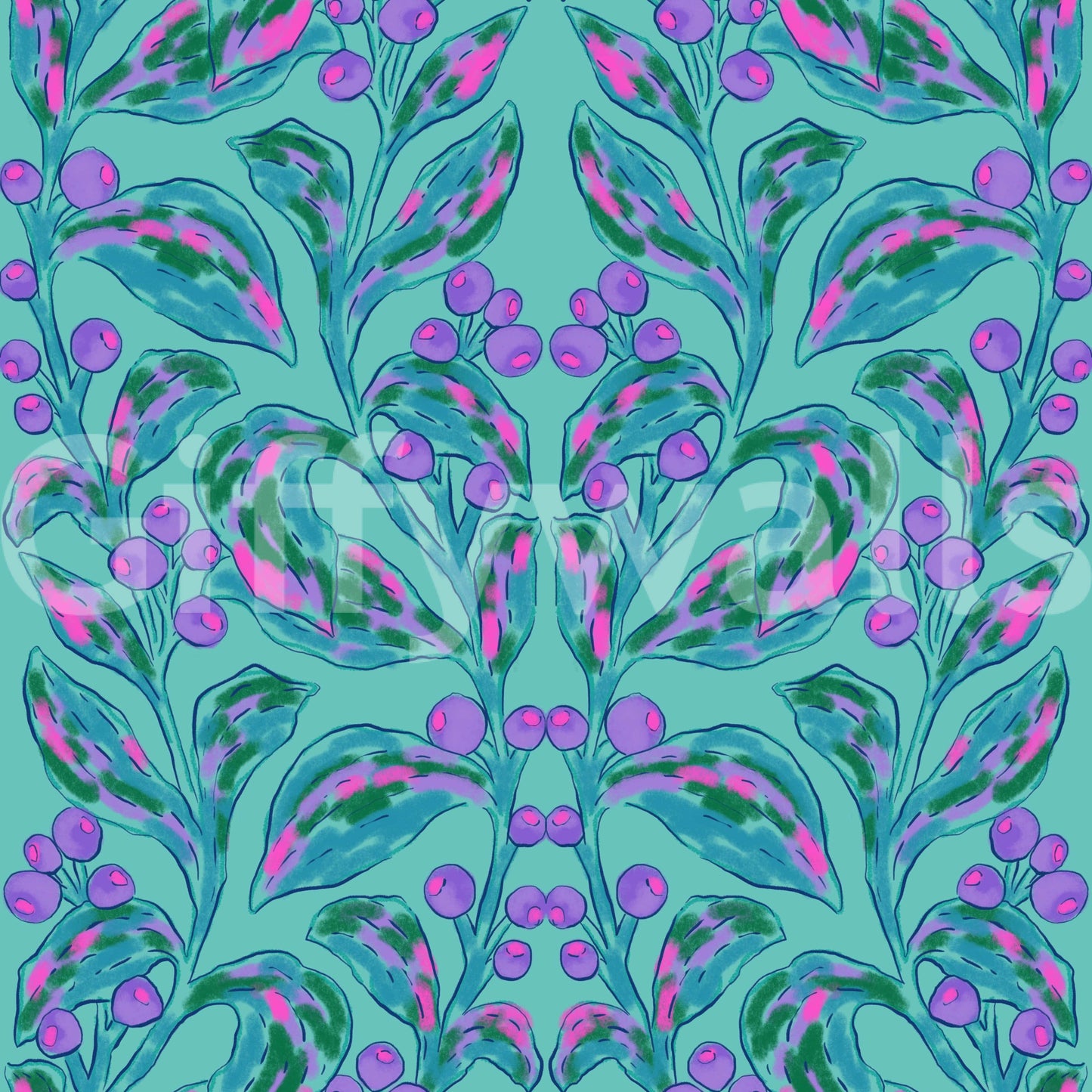 Electric Berries and Bloom Wallpaper