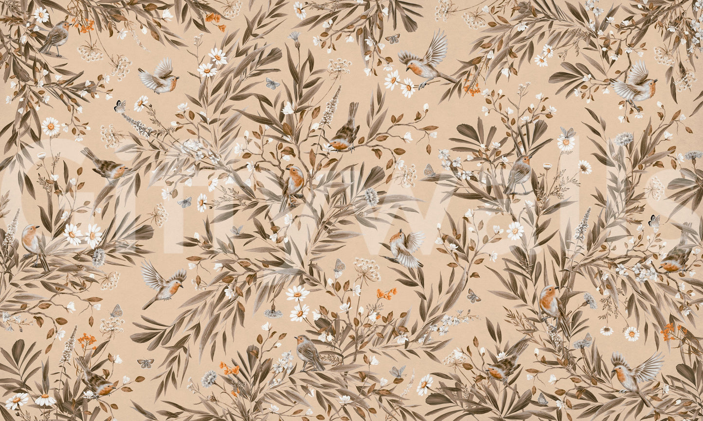 Botanical Birdsong Wall Mural