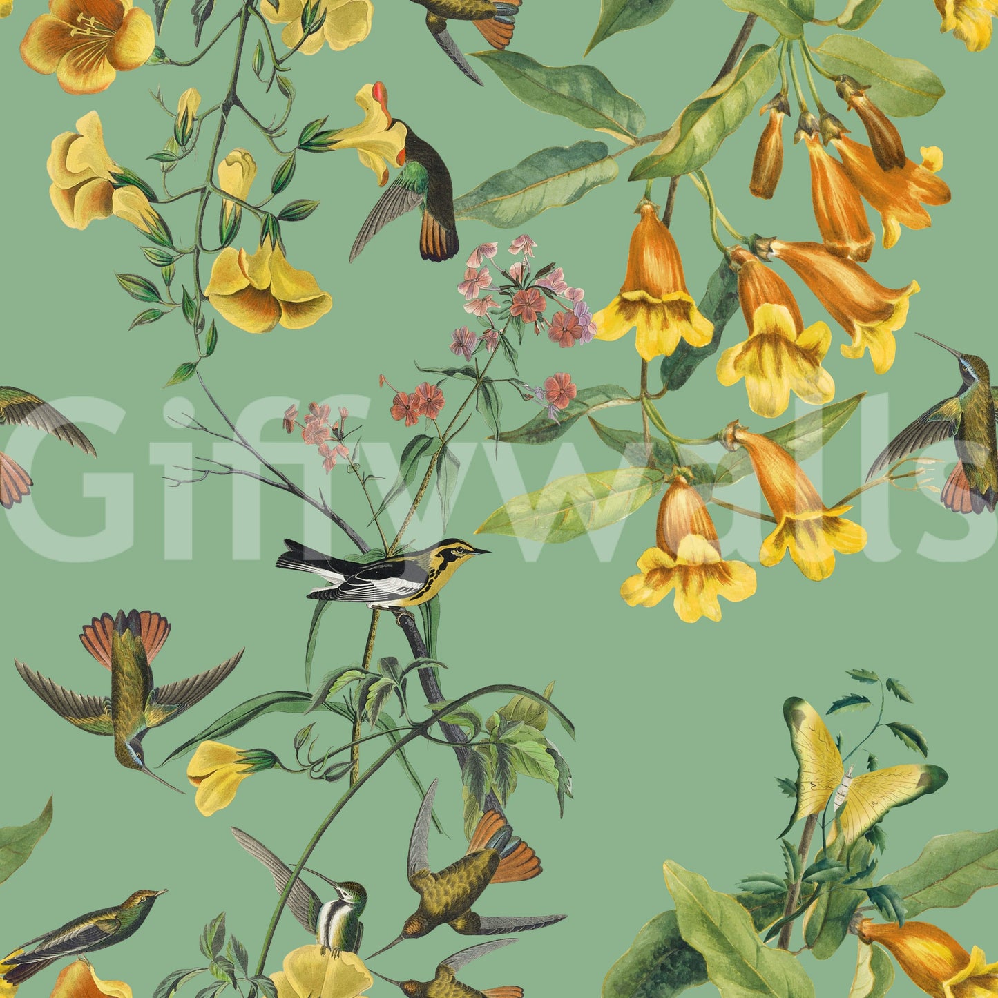 A high-quality serene flower wall mural for walls.