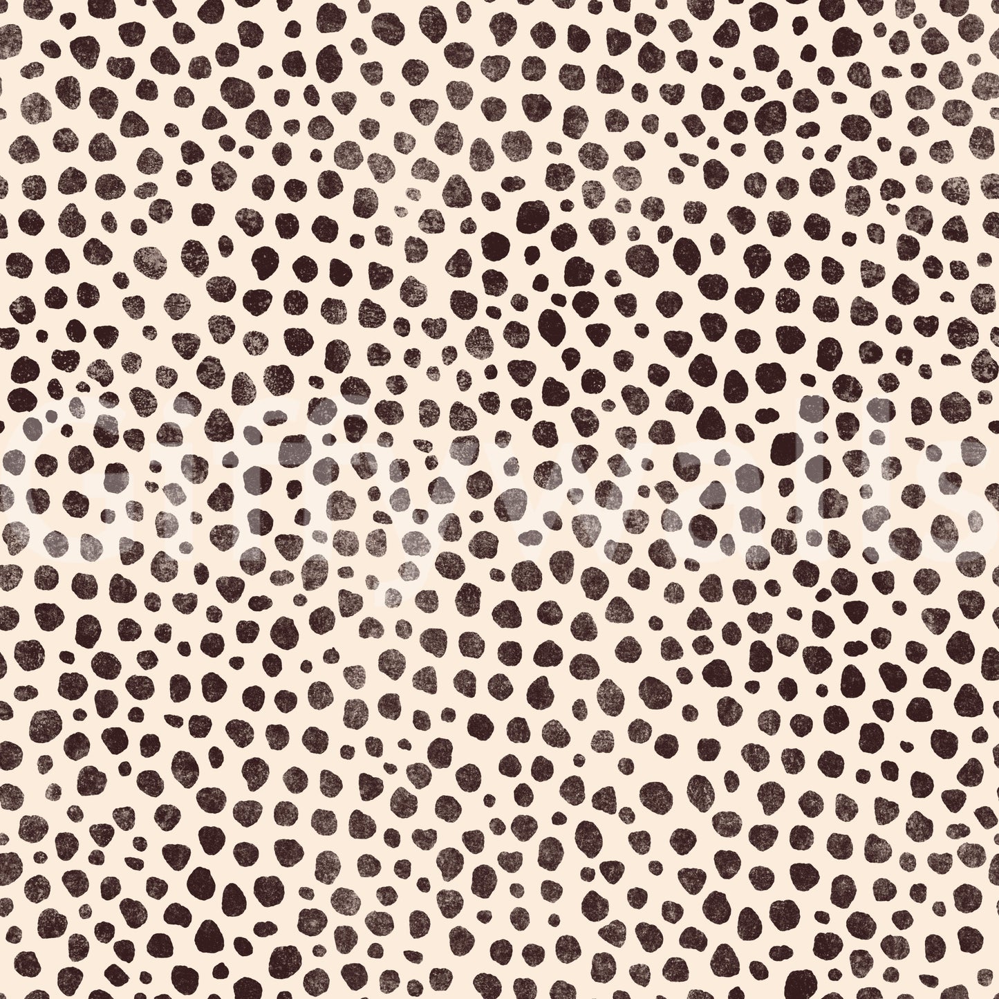 Brown Animal Dot Jewel Jungle wallpaper close-up showing dark brown animal-spot dots on a cream ground