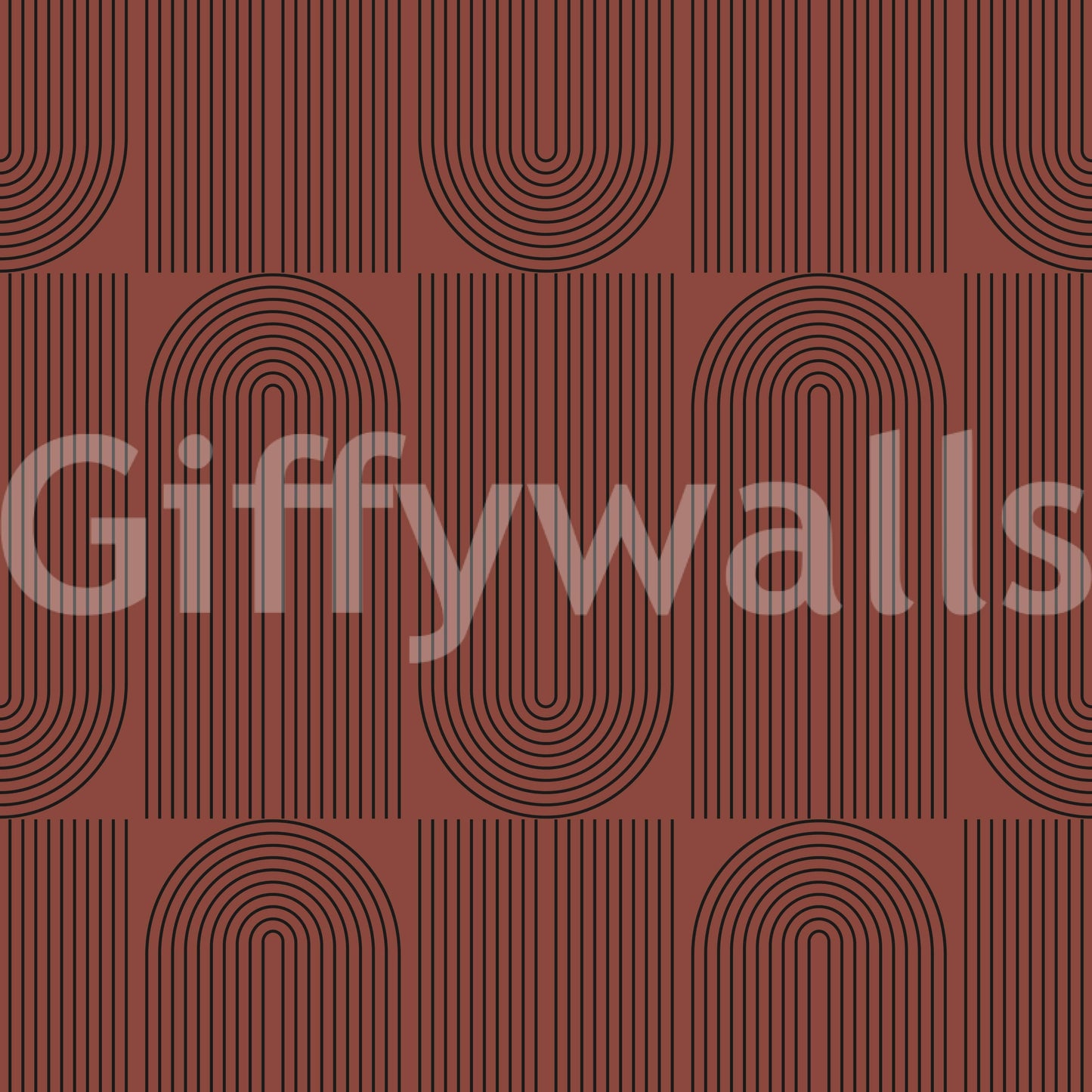 Chestnut brown mid-century modern style wallpaper.
