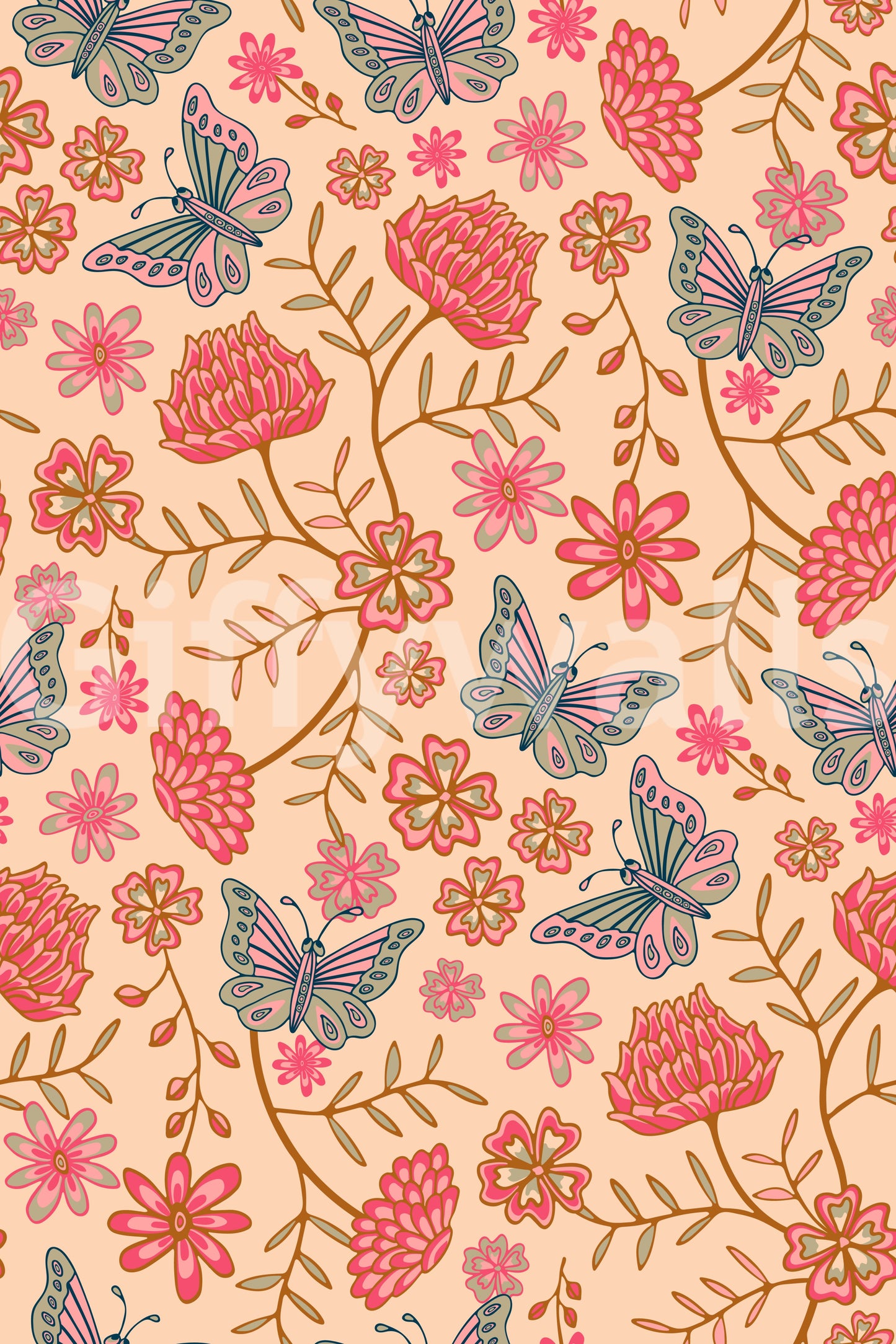 The wallpaper has a smooth, non-reflective matte finish.