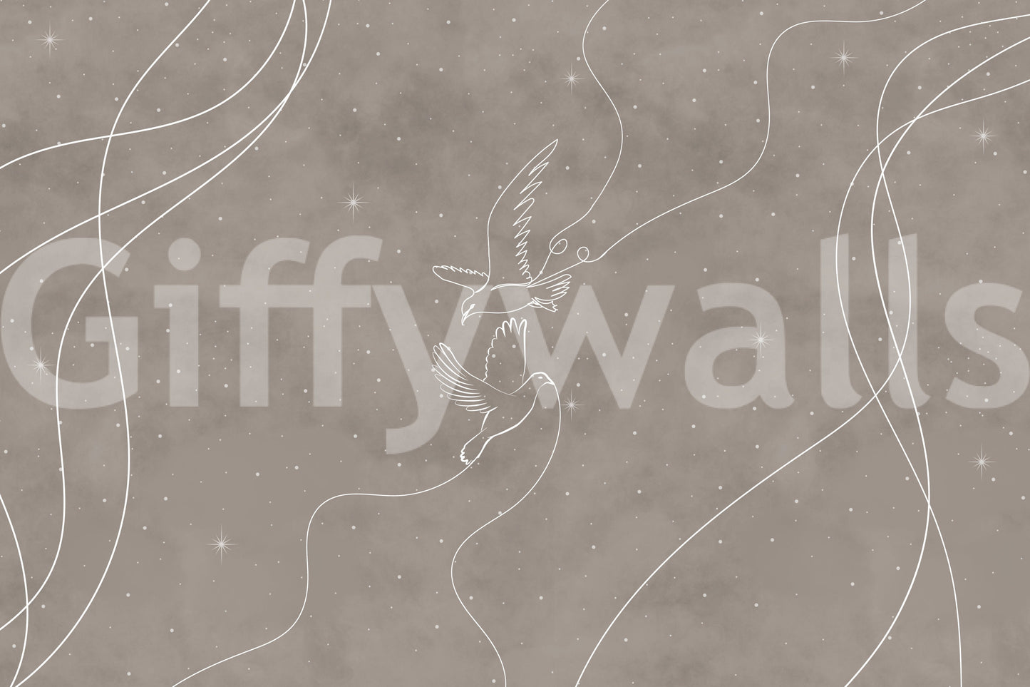 The style is a soft-focus illustration or a painterly design.