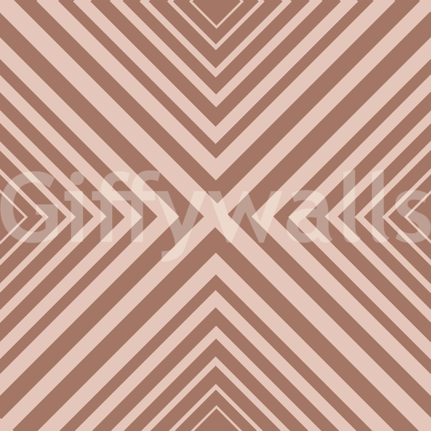 Blush Brown Chevron wallpaper, dynamic stripe motif, feature wall.