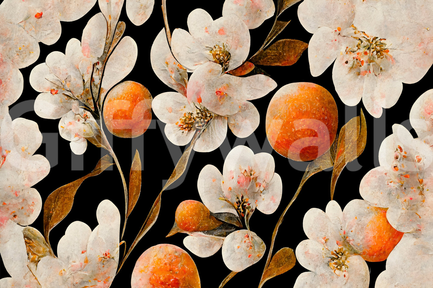 A high-quality serene botanical wall mural for walls.