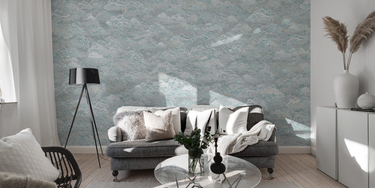 Airy cloud murals for modern spaces