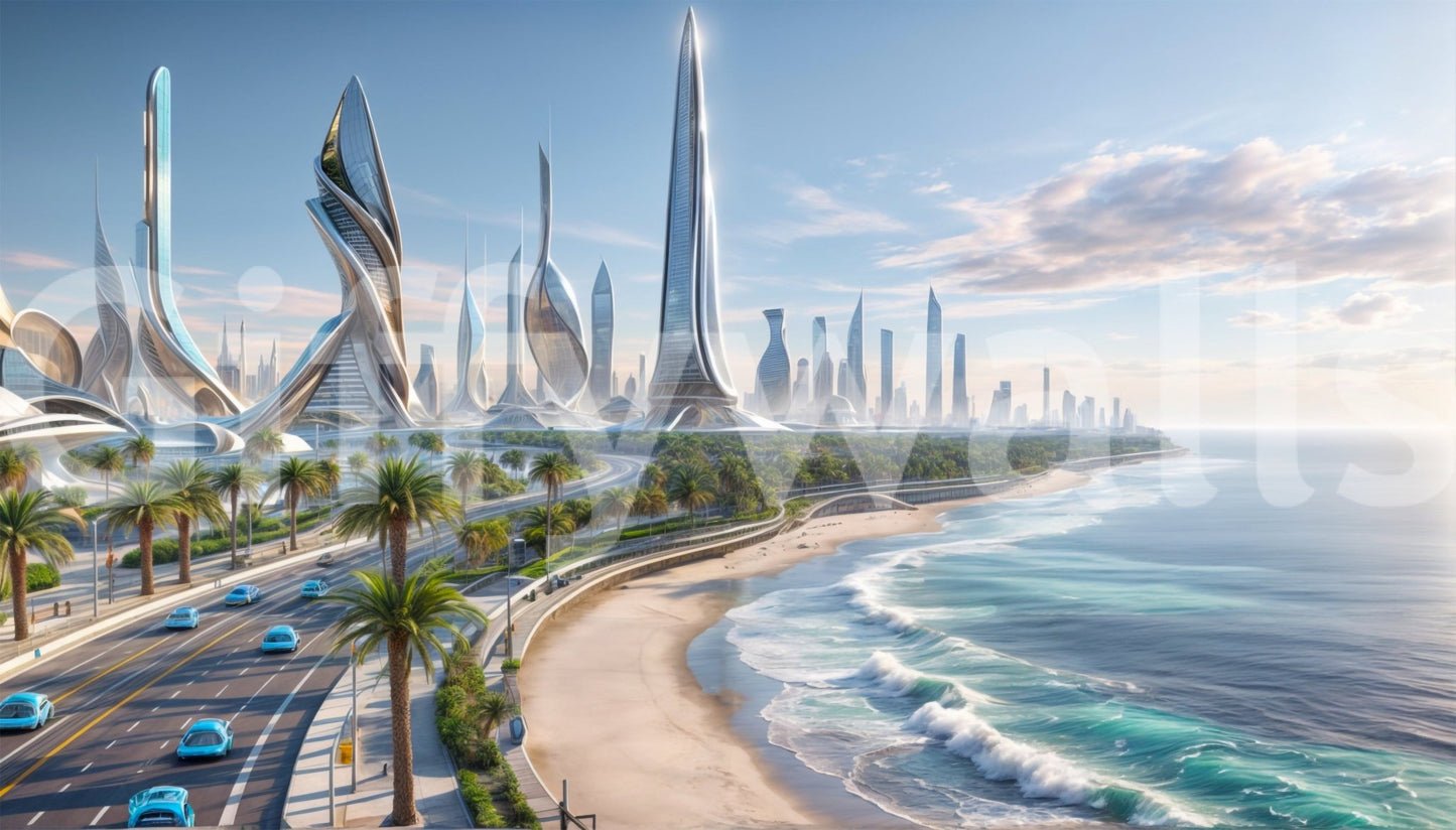 The design is non-realistic and interpretive.