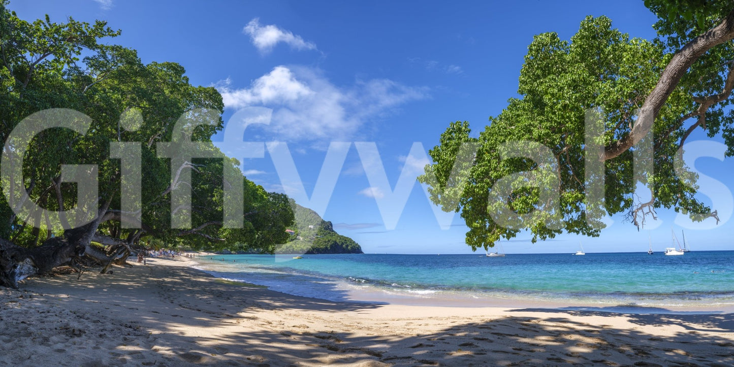 Coastal Paradise mural for a bathroom.