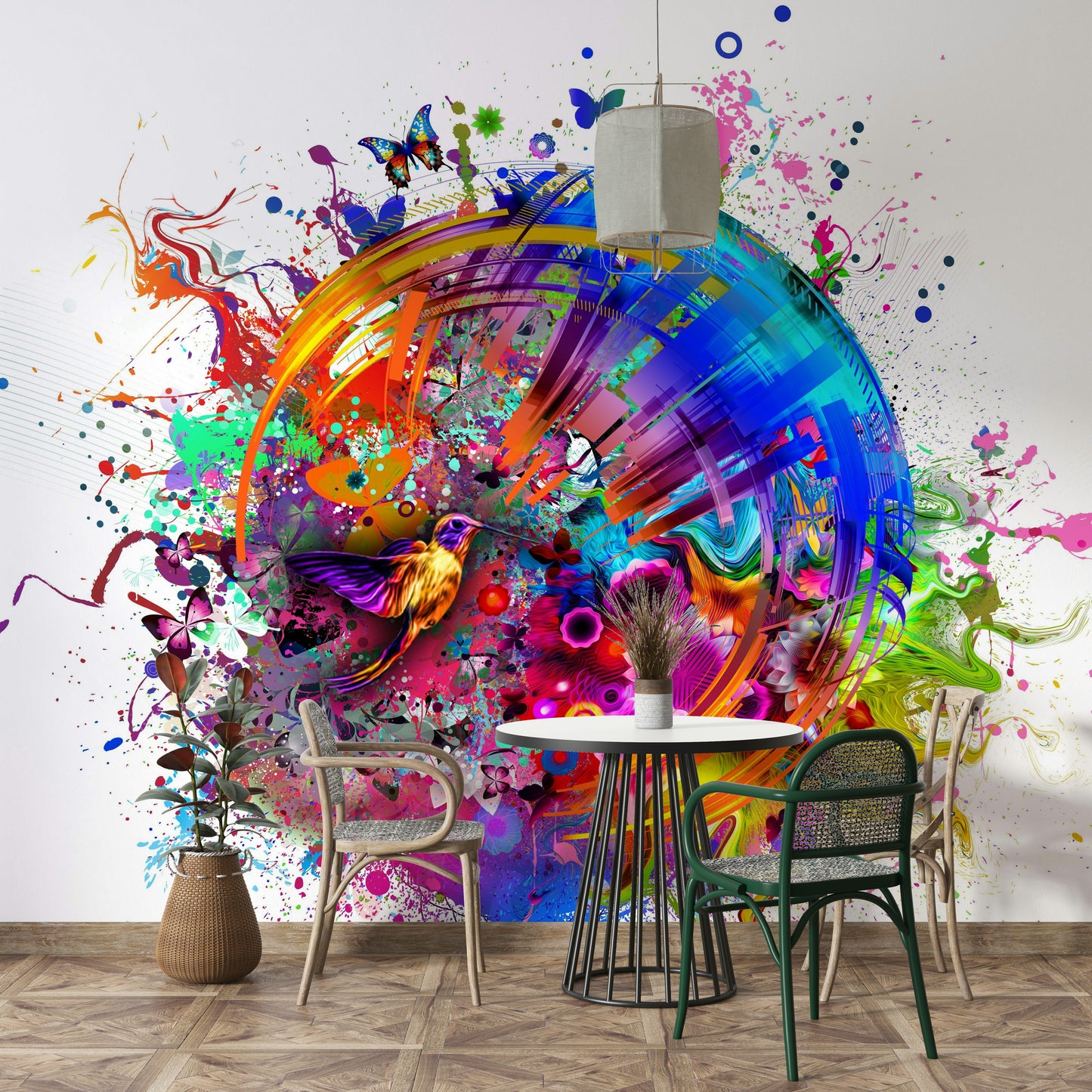 Colorful Hummingbird and Butterfly Wallpaper Updated