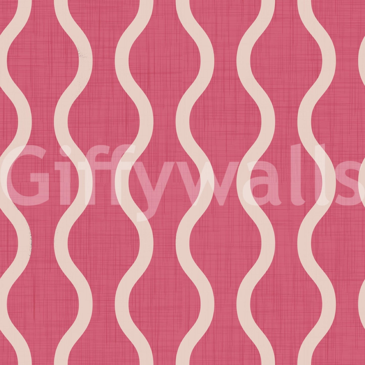 Cozy Scandi Folk Wavy Stripe Rose Clay - Craft Stripe Wallpaper