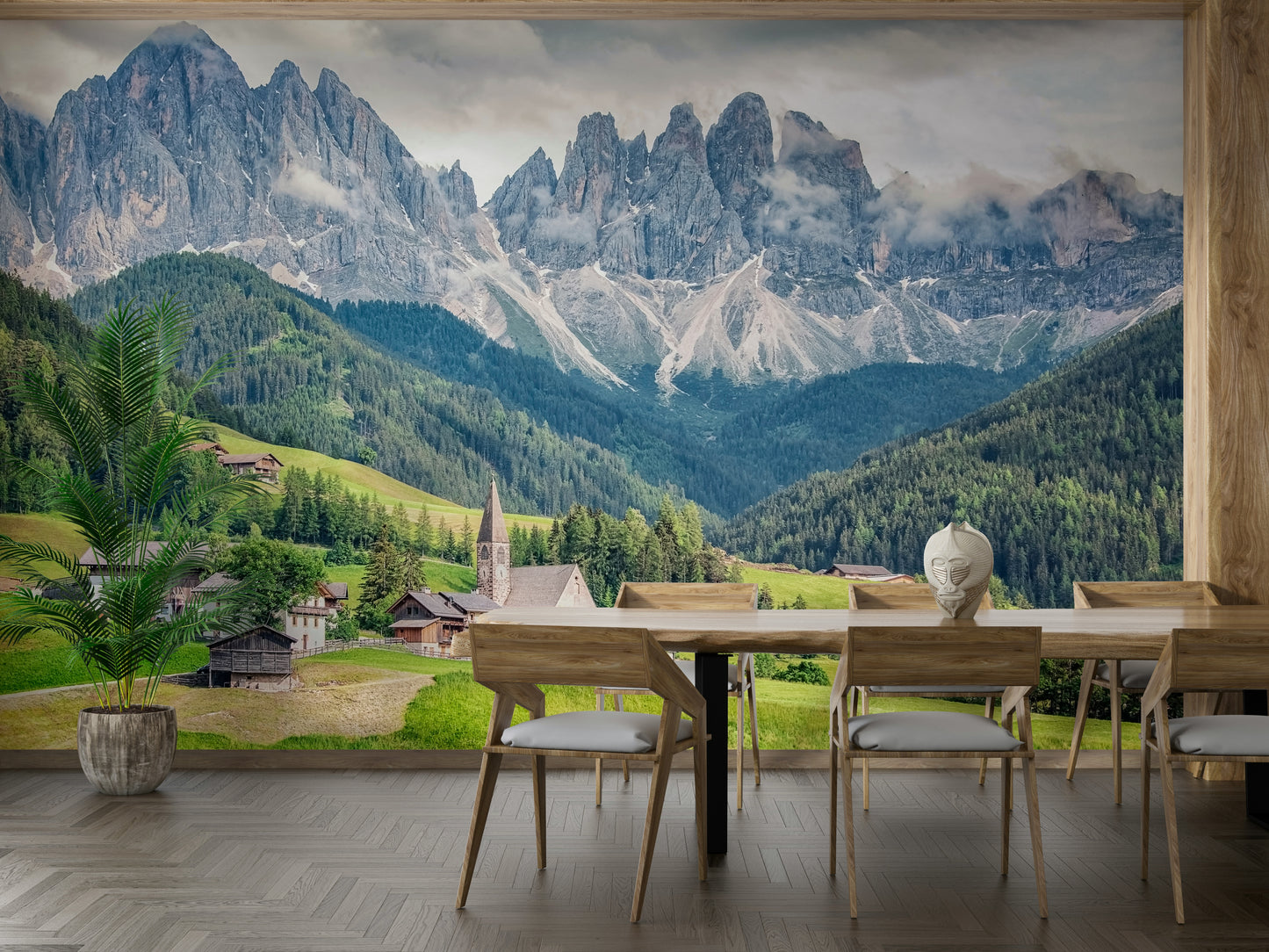 Nature-inspired Dolomites mural for peaceful home décor