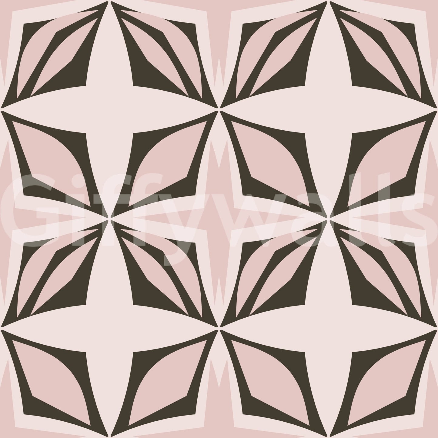 Retro-inspired wallpaper in soft, mature pink and neutral tones Design.