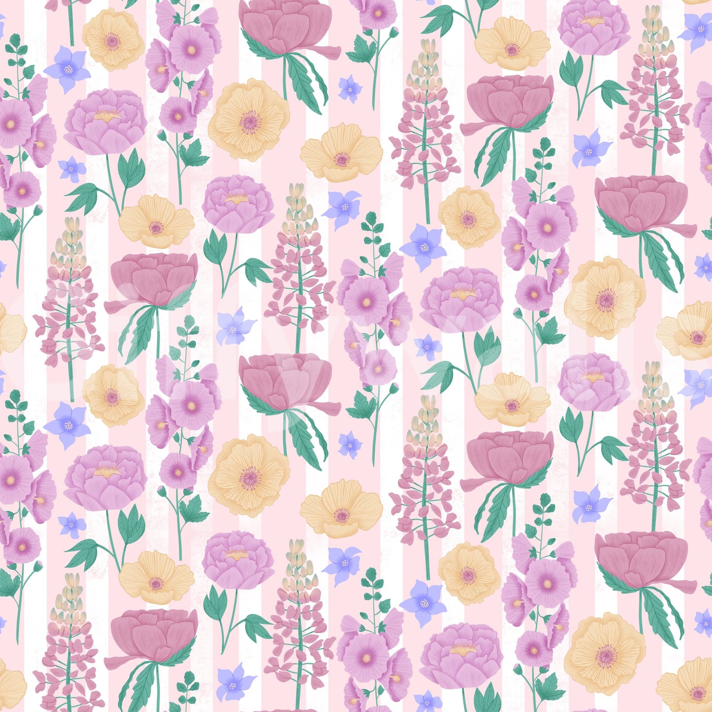 A high-quality serene botanical wall mural for walls.