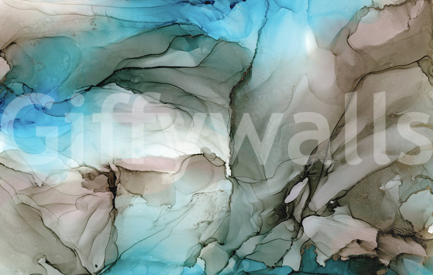 Deep blues and soft patterns creating depth and calm