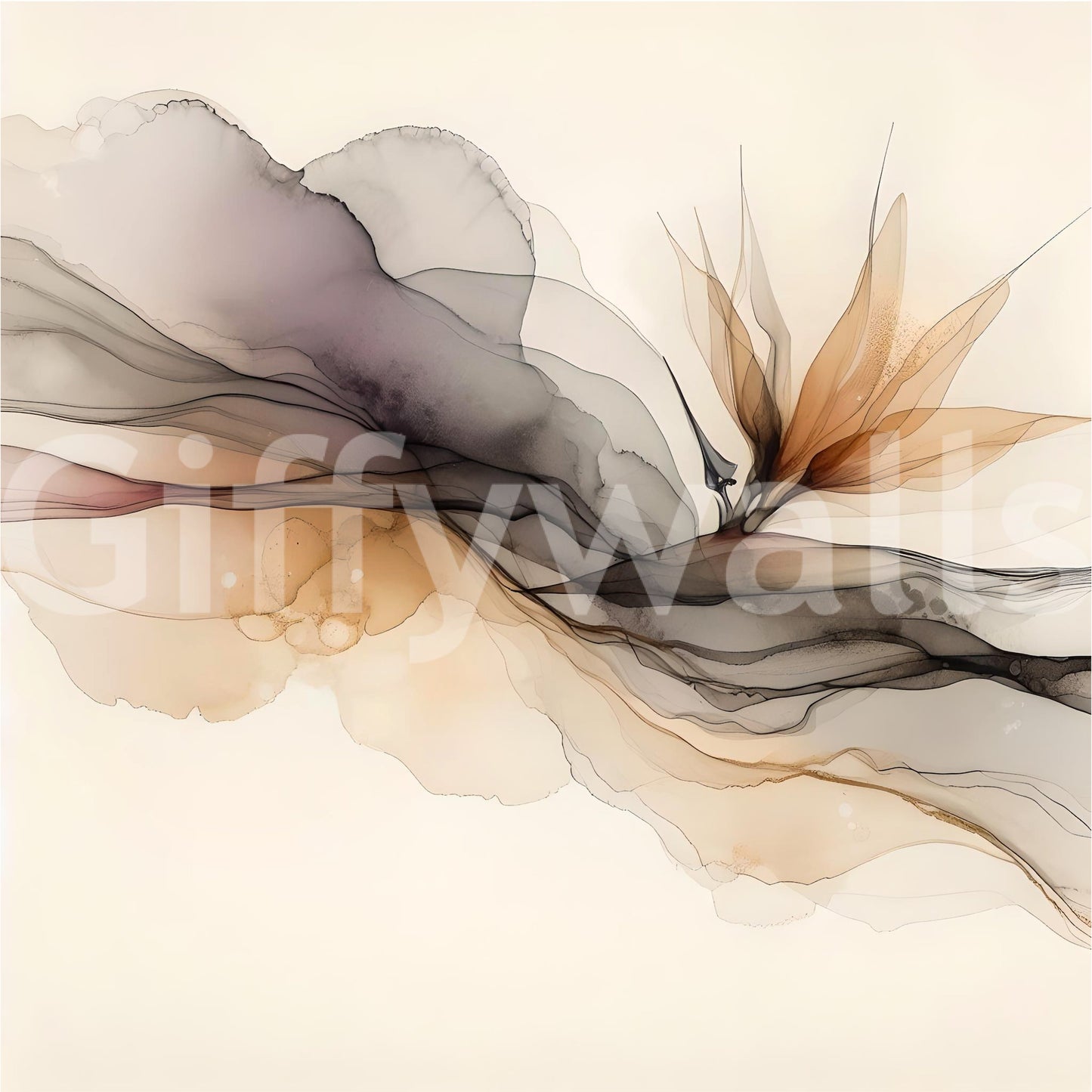 Fluid art for a modern living space entryway or hallway.