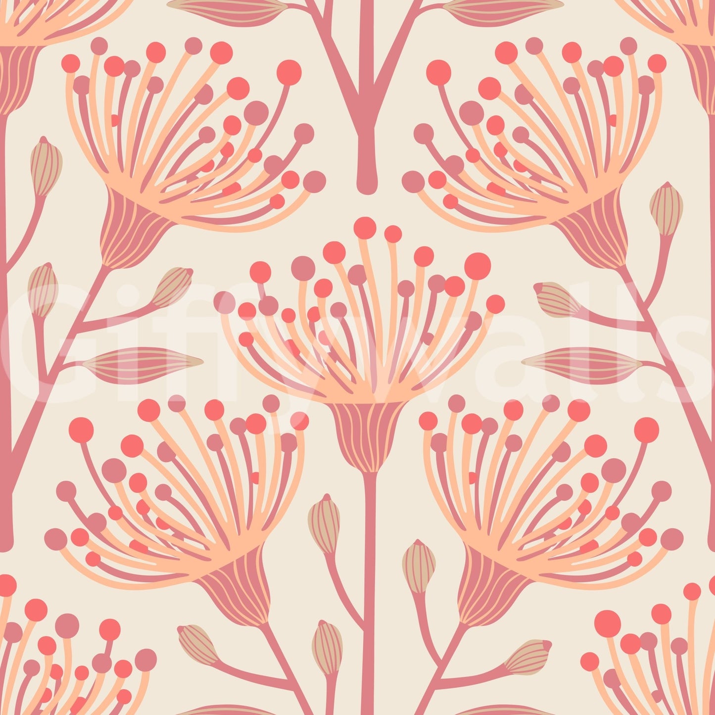 Pastel nature theme wallpaper for walls