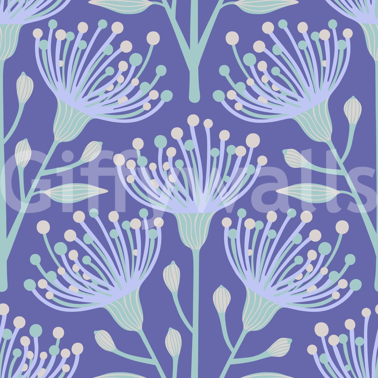 Subtle botanical wallpaper for interiors