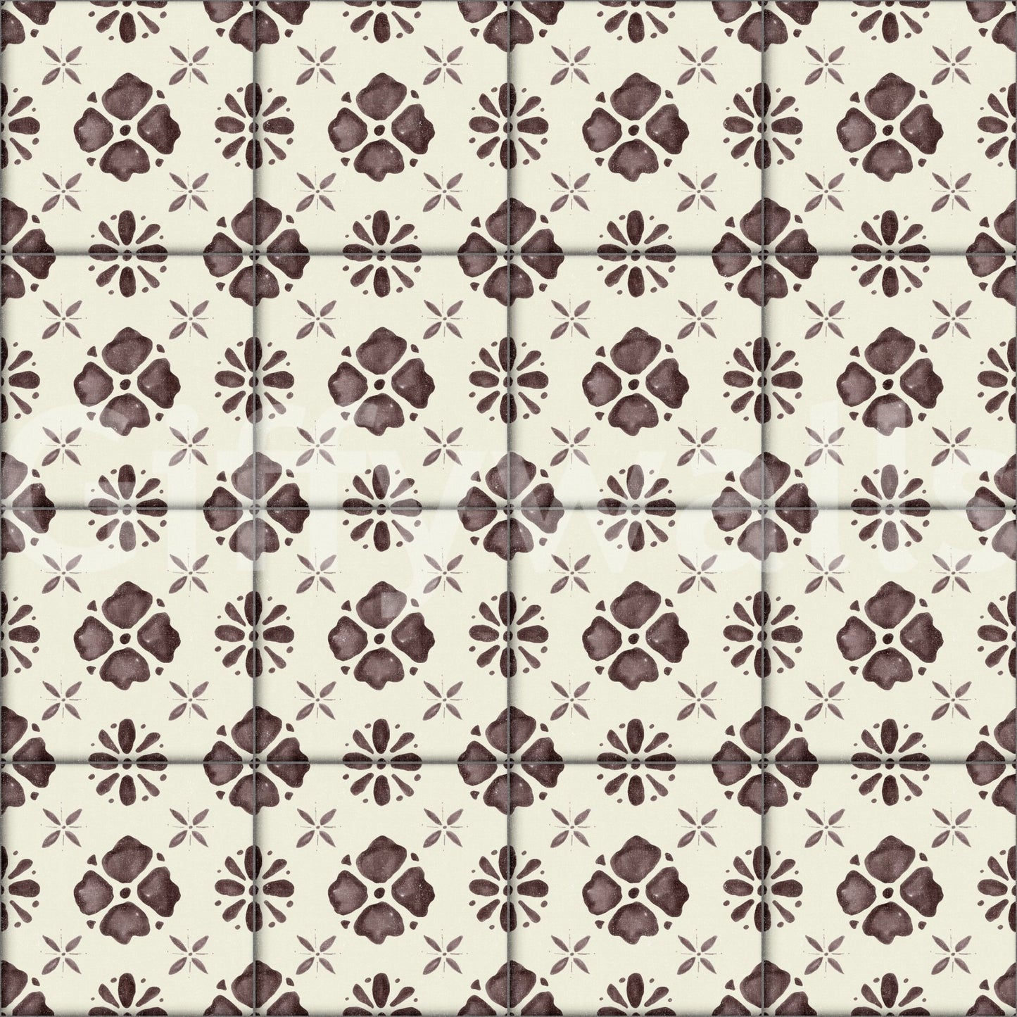 Farmhouse Classic Backsplash Choco Wallpaper